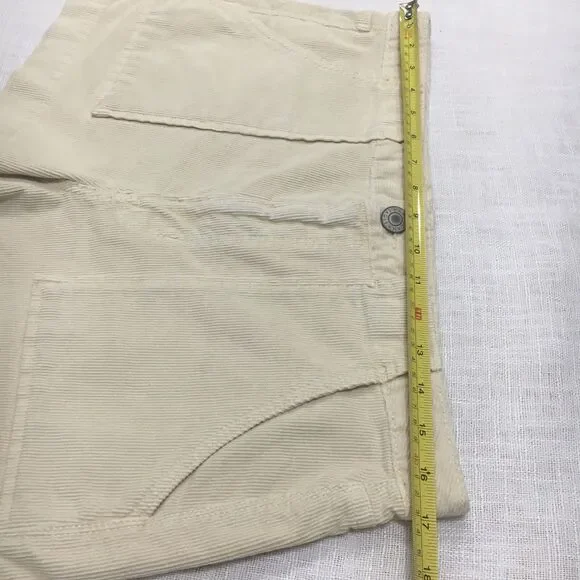 American Eagle Corduroy Shorts 12 Retro High Waist Stretch Beach Festival Boho - Picture 11 of 13